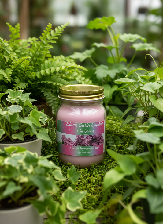 Lilac Spring Fragrance Scented Candle 16oz Single Cotton Wick Glass Jar