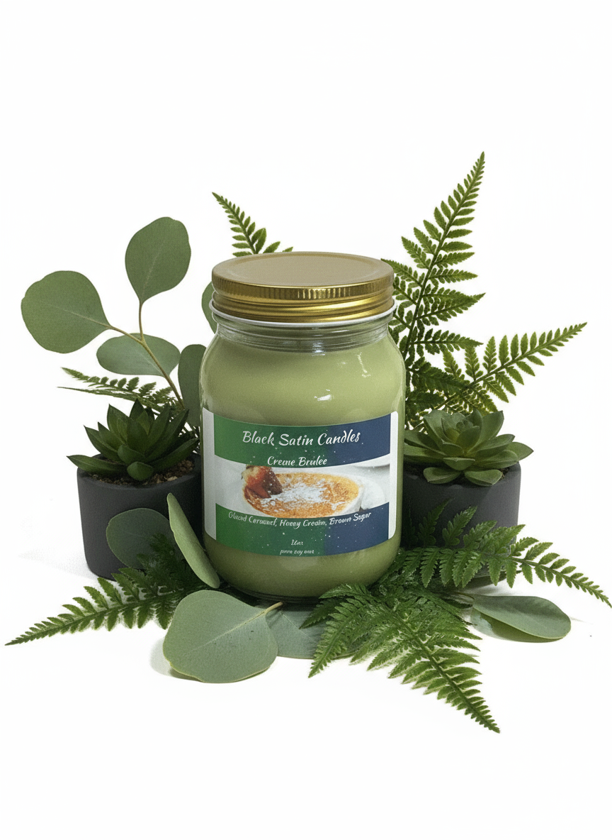 Creme Brulee Scented Candle 16oz Single Cotton Wick Glass Jar