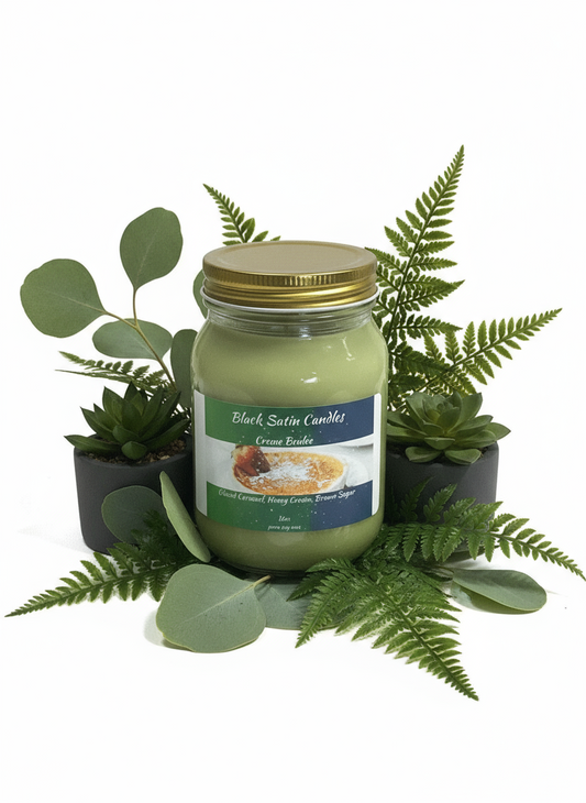 Creme Brulee Scented Candle 16oz Single Cotton Wick Glass Jar