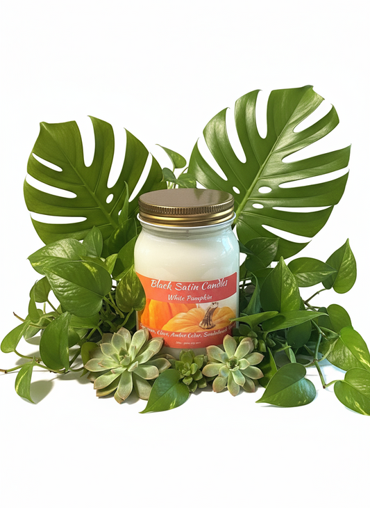 White Pumpkin Scented Candle 16oz Single Cotton Wick Glass Jar