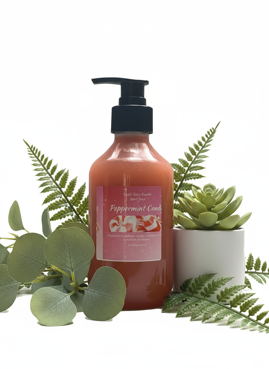 Peppermint Candy Scented Liquid Hand Soap Size 8oz