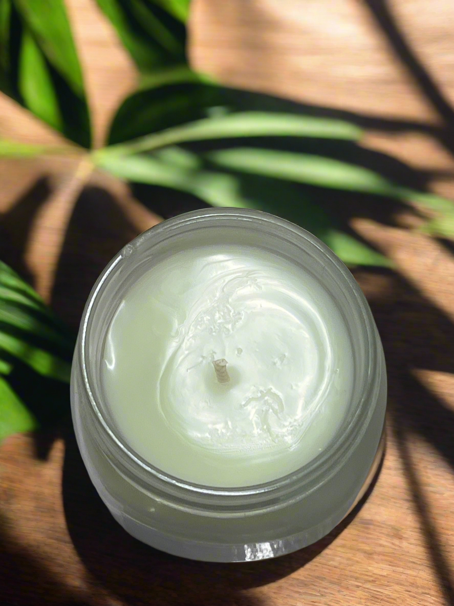 Jasmine Lily Scented Candle 8oz Single Cotton Wick Glass Jar
