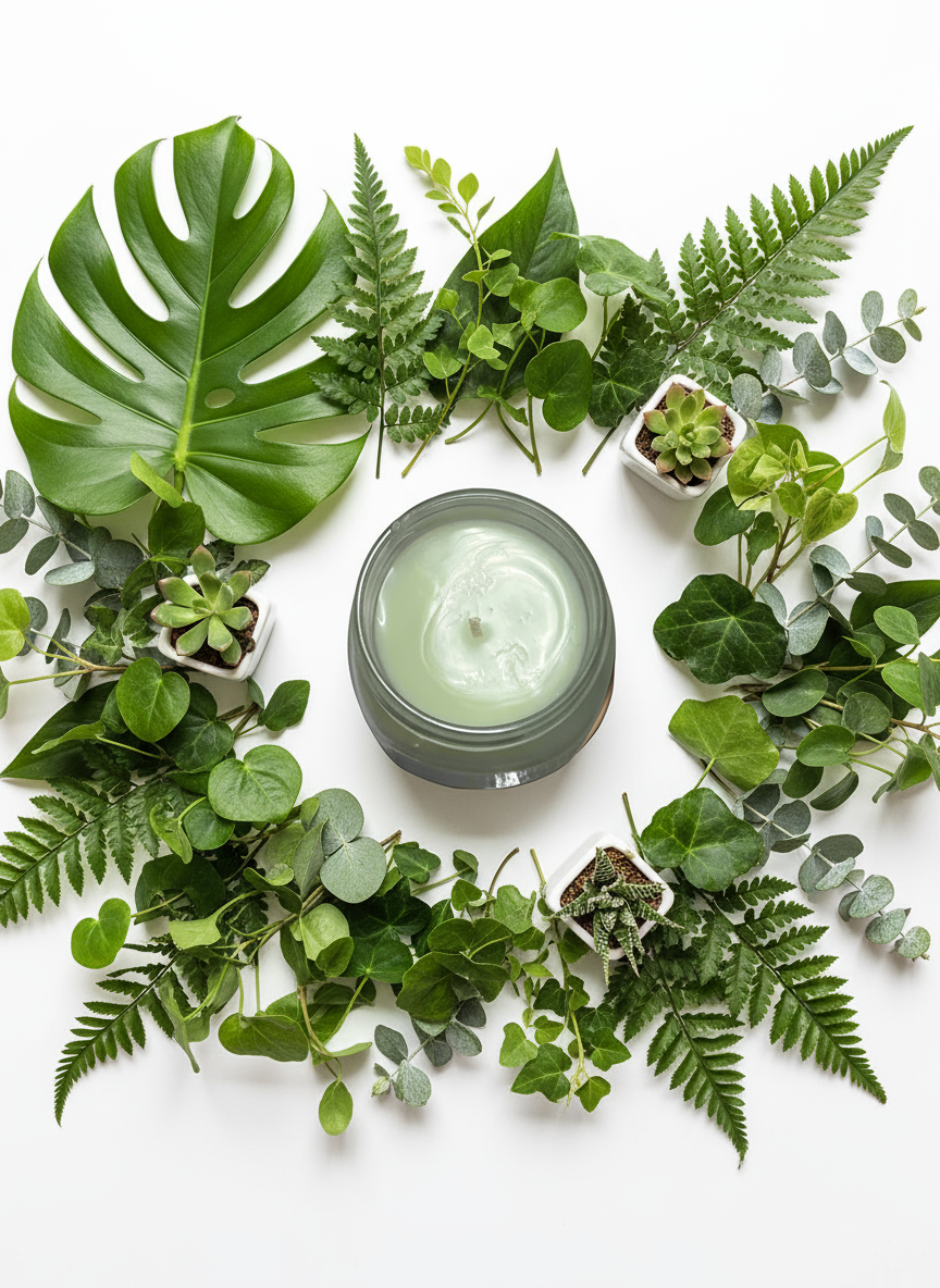 Jasmine Lily Scented Candle 8oz Single Cotton Wick Glass Jar