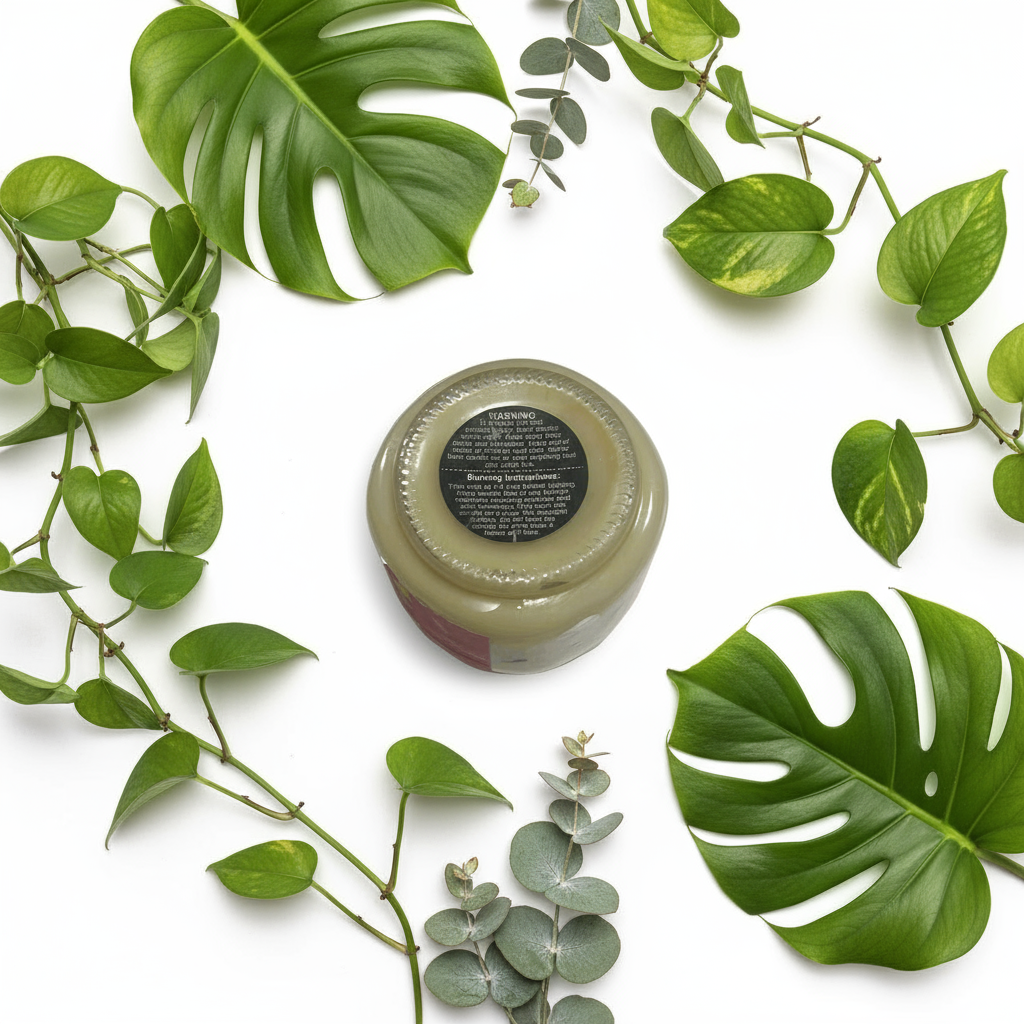 Fresh Leather Scented Candle 8oz Single Cotton Wick Glass Jar