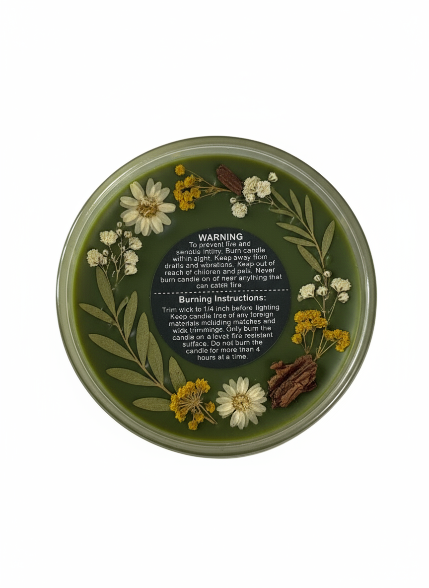 Lemon Poppy Scented Candle 8oz Single Cotton Wick Glass Jar