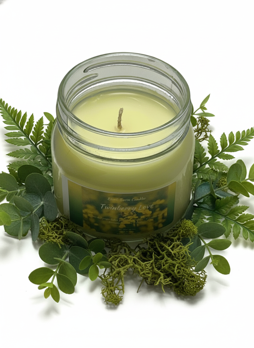 Twinberry Love 8oz Candle Cotton  Wick Glass Jar