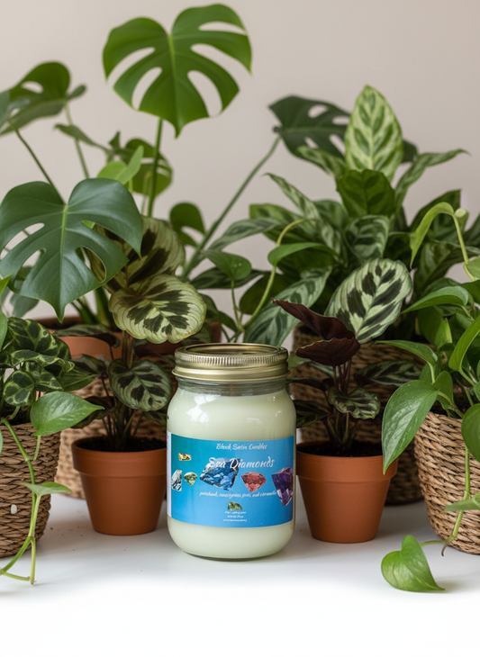Sea Diamonds Candle 16oz Single Cotton Wick Glass Jar