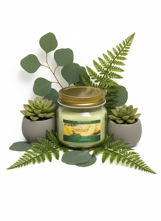 Honeydew Melon Scented Candle 8oz Single Cotton Wick Glass Jar