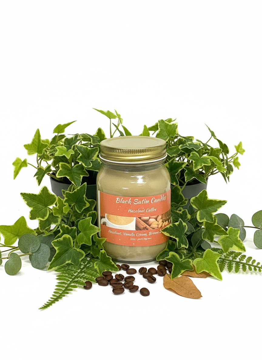 Hazelnut Coffee Scented Candle 16oz Single Cotton Wick Glass Jar