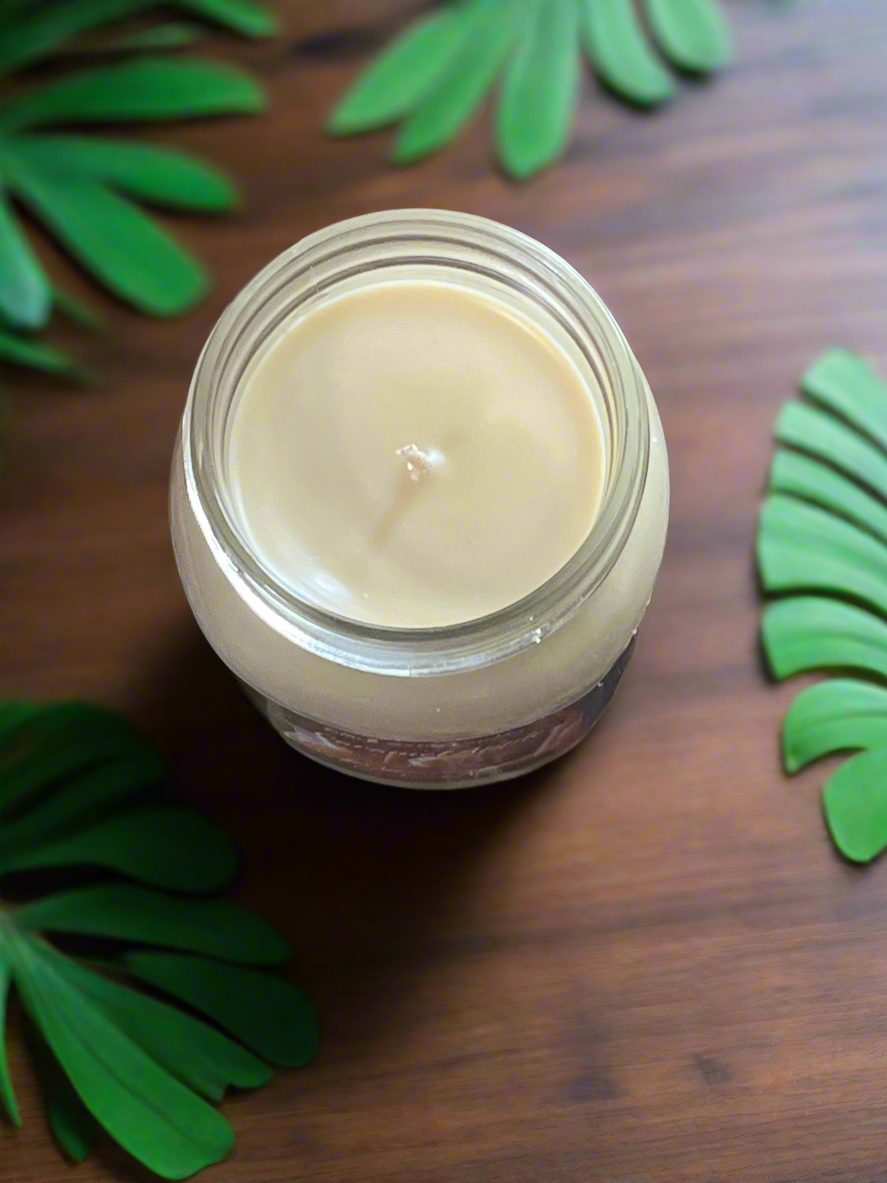 Caramel Apple Scented Candle 16oz Single Cotton Wick Glass Jar