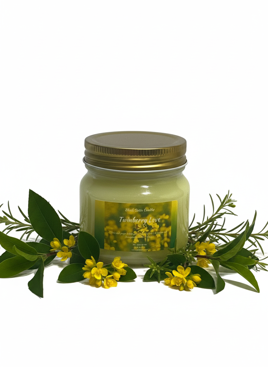 Twinberry Love 8oz Candle Cotton  Wick Glass Jar