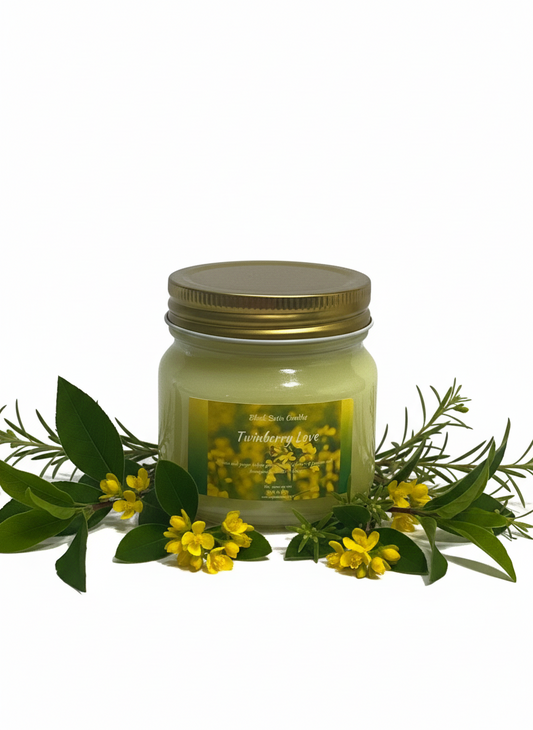 Twinberry Love 8oz Candle Cotton  Wick Glass Jar