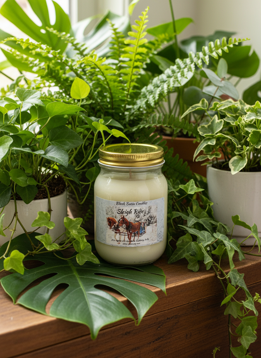 Sleigh Ride Scented Candle 16oz Single Cotton Wick Glass Jar