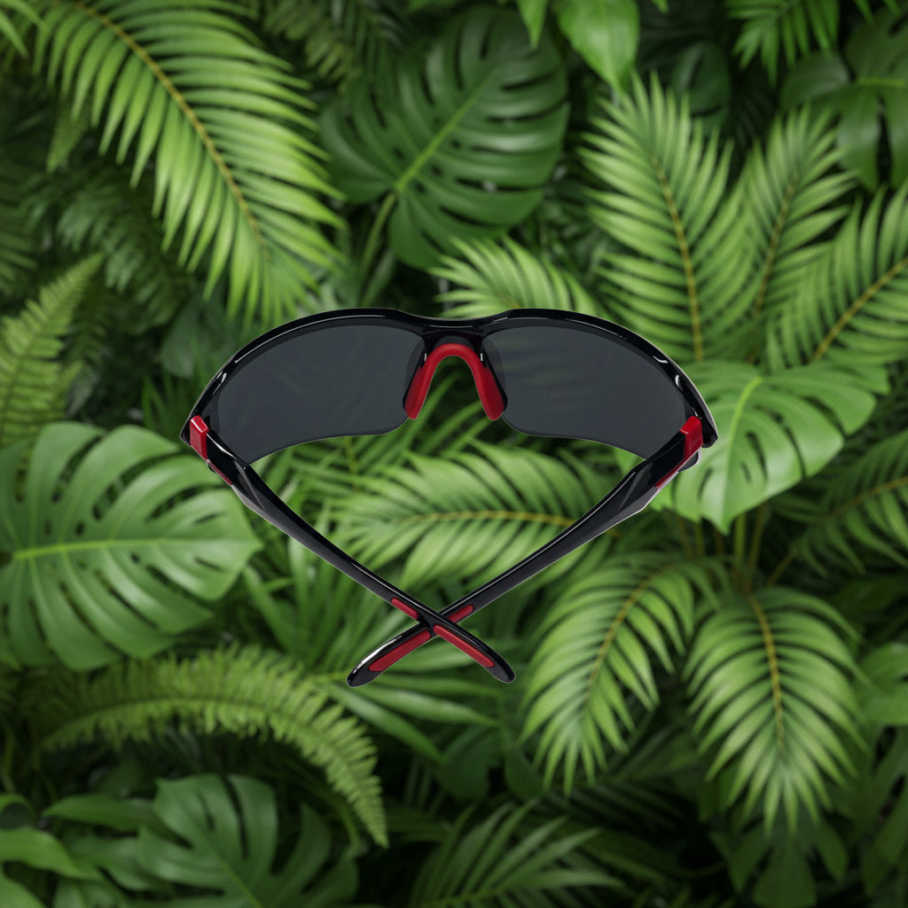 Men & Women Universal Sunglasses Trendy Sporty Style Sun Eyewear Black and Red Frame
