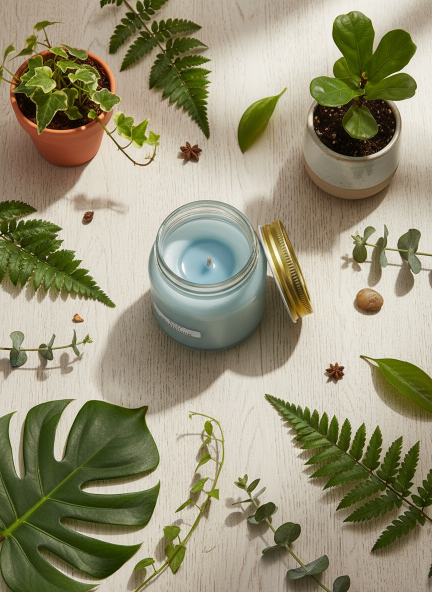 Ocean Breeze Scented Candle 16oz Single Cotton Wick Glass Jar