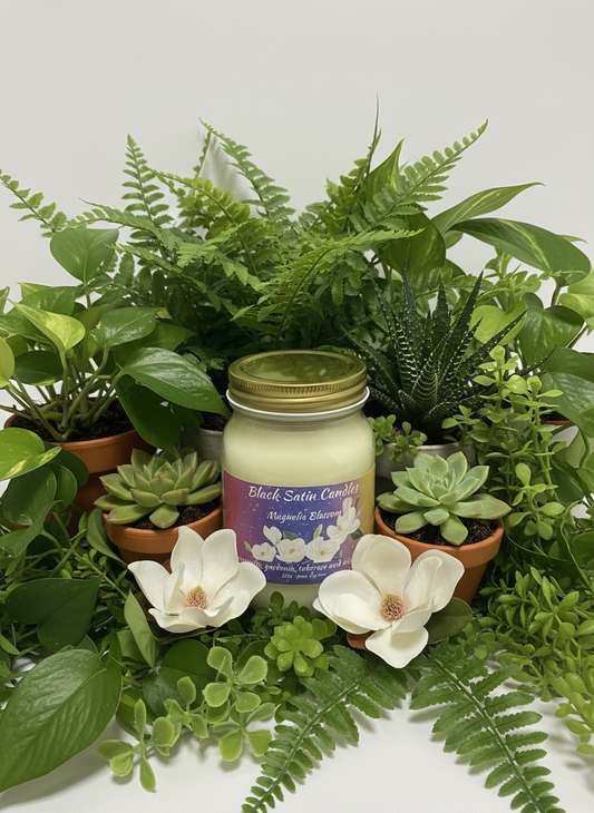 Magnolia Blossom Scented Candle 16oz Single Cotton Wick Glass Jar