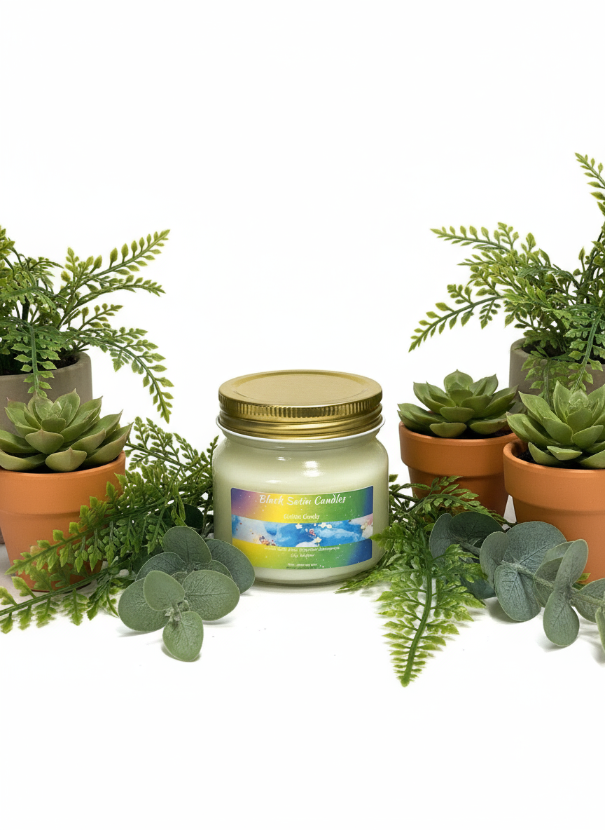 Cotton Candy Scented Candle 8oz Single Cotton Wick Glass Jar