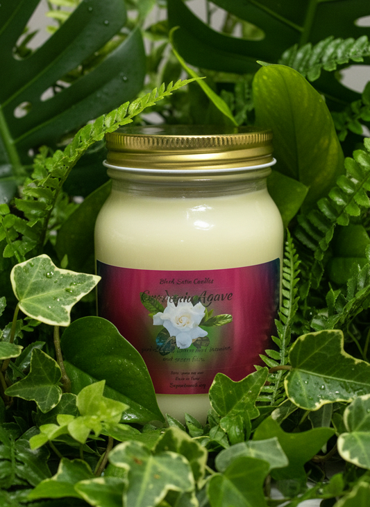 Gardenia Agave  Scented Candle 16oz Single Cotton Wick Glass Jar