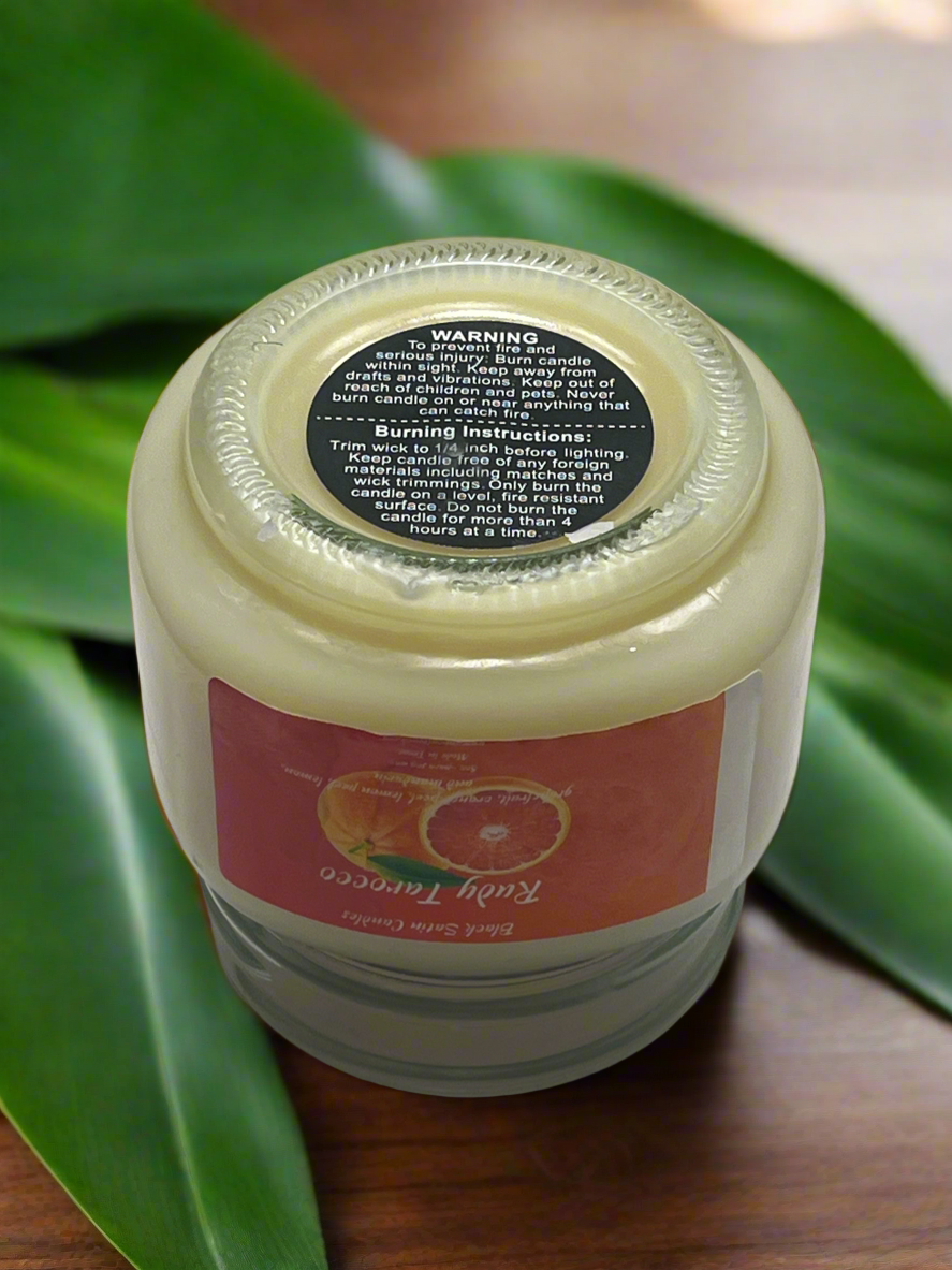 Rudy Tarocco 8oz Candle Cotton Wick Glass Jar