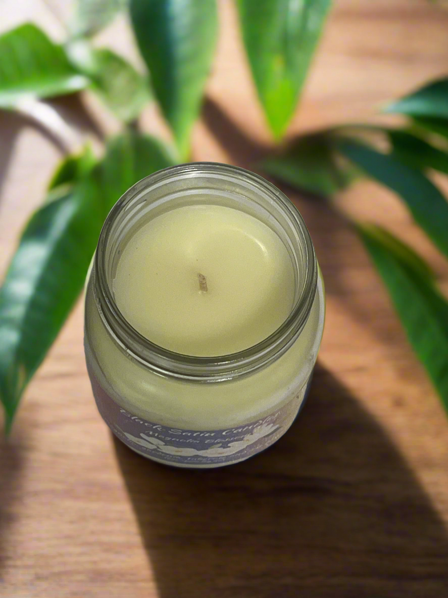 Magnolia Blossom Scented Candle 16oz Single Cotton Wick Glass Jar