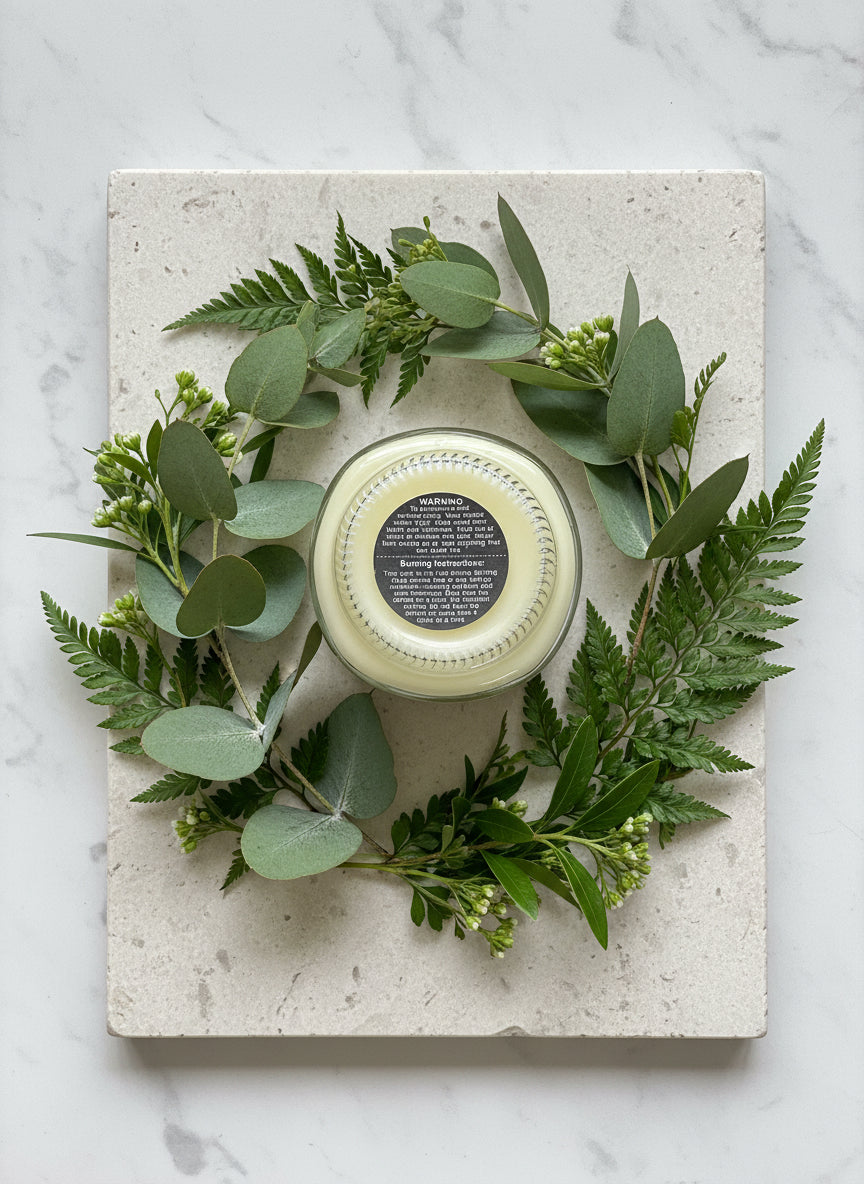 Fresh Linen Scented Candle 8oz Single Cotton Wick Glass Jar