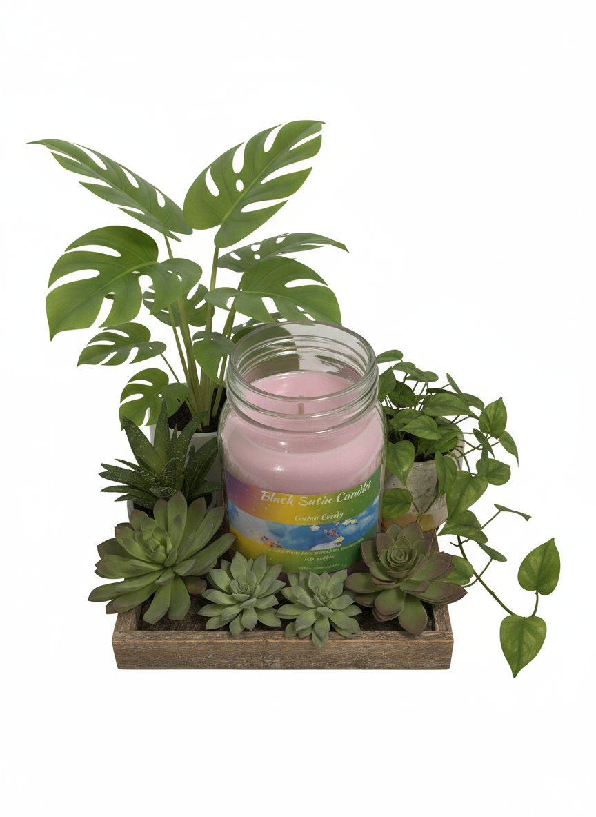 Cotton Candy Scented Candle 16oz Single Cotton Wick Glass Jar