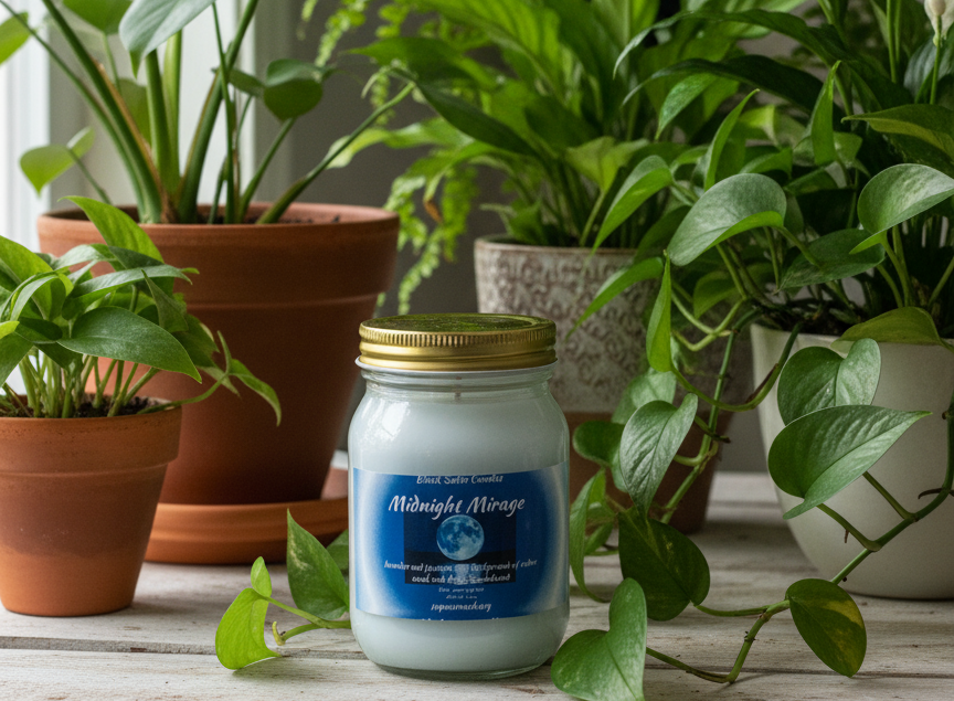 Midnight Mirage 16oz Candle Cotton  Wick Glass Jar