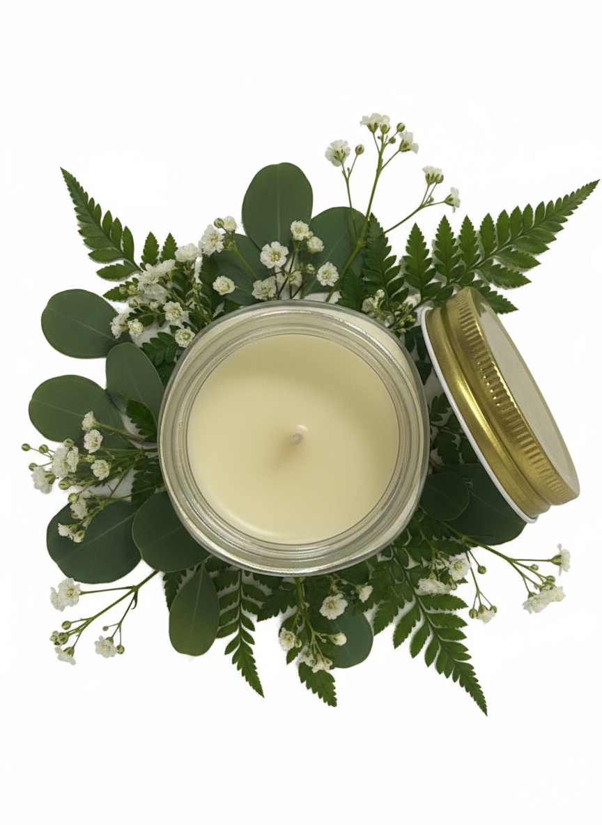 Cashmere Tobacco Scented Candle 8oz Single Cotton Wick Glass Jar