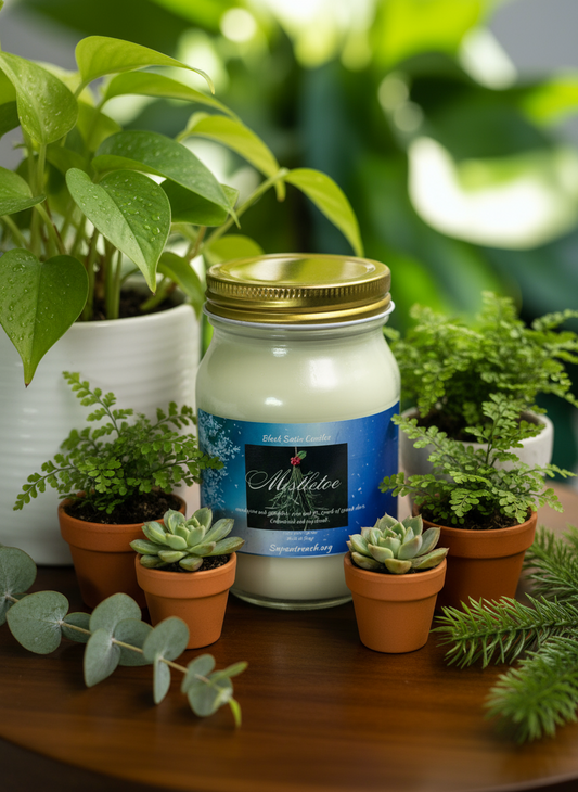 Mistletoe Scented Candle 16oz Single Cotton Wick Glass Jar