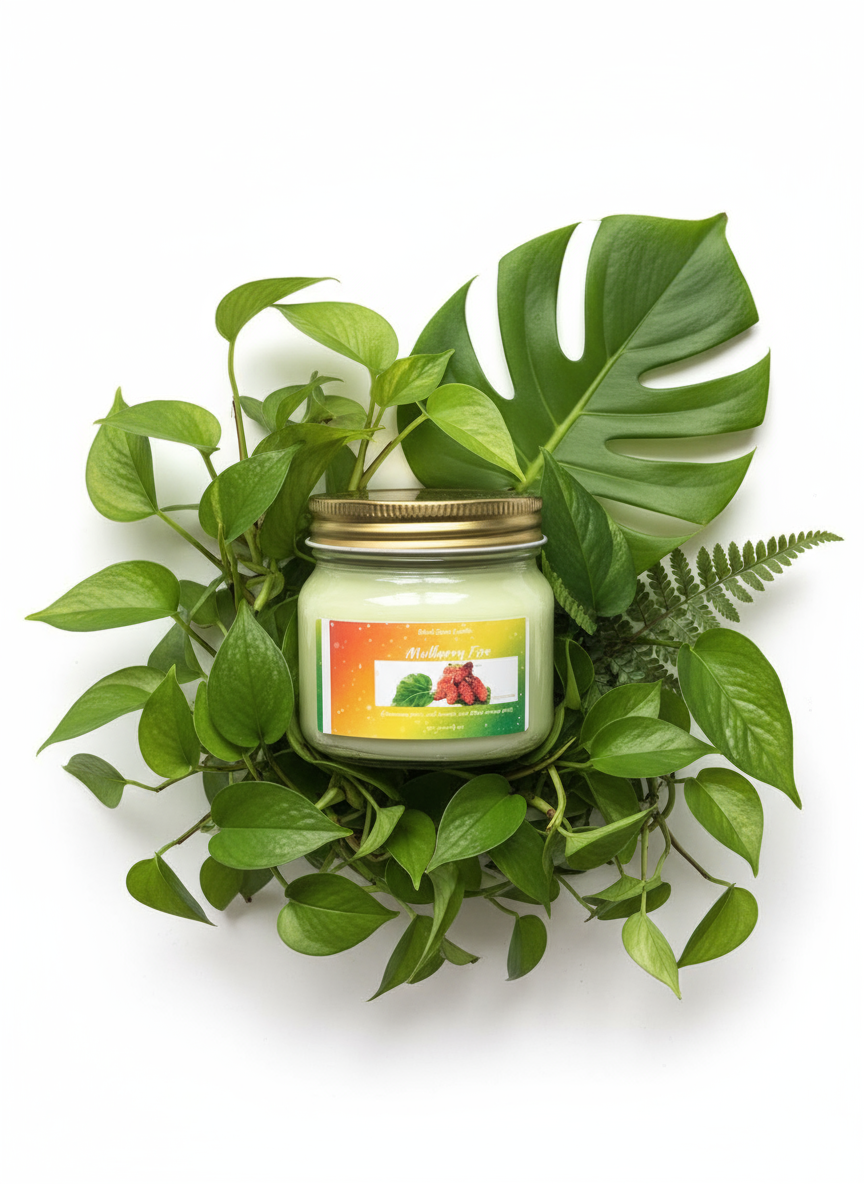 Mulberry Fire Scented Candle 8oz Glass Jar