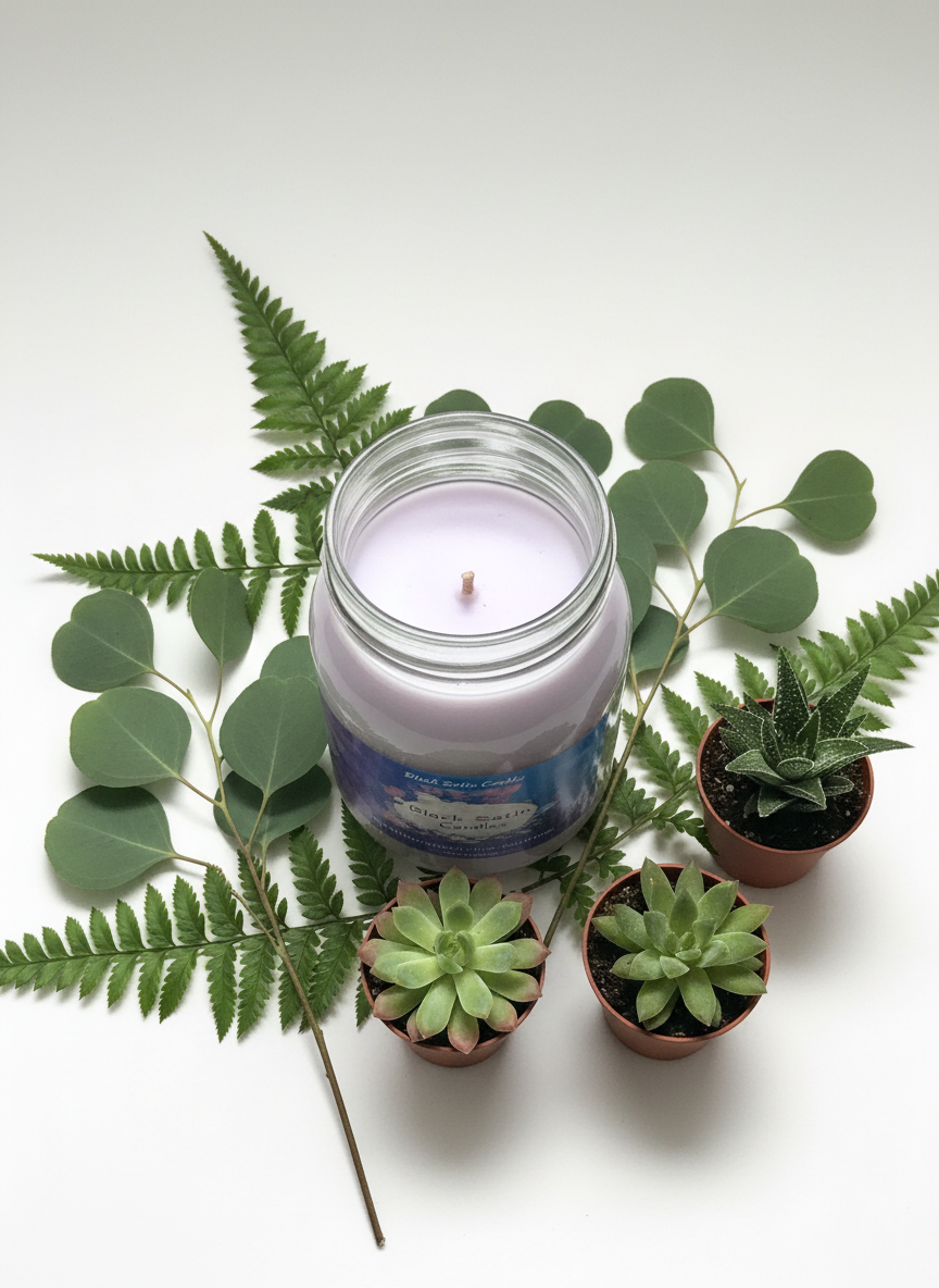 Ebony Saffron 16oz Candle Cotton  Wick Glass Jar