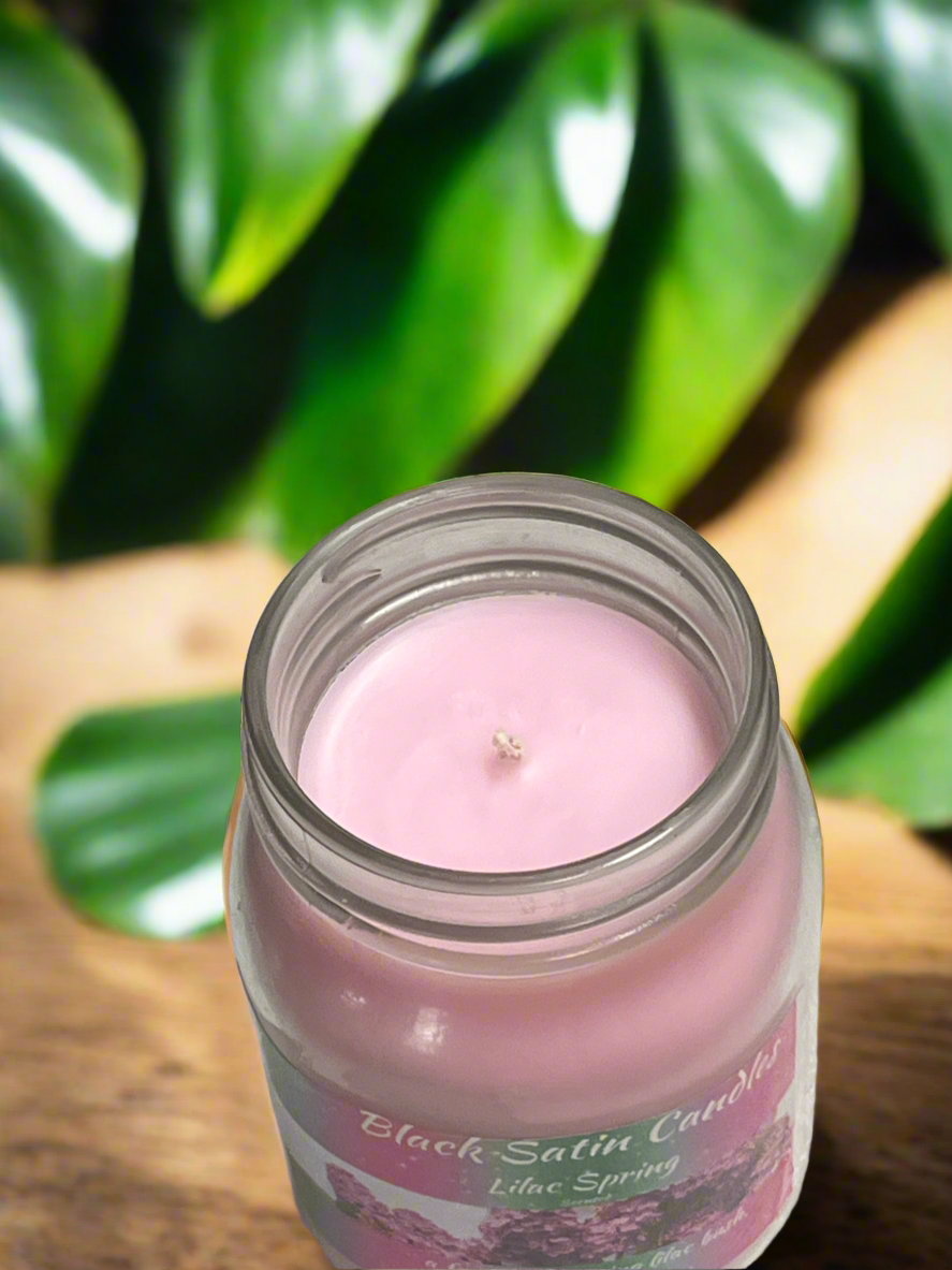 Lilac Spring Fragrance Scented Candle 16oz Single Cotton Wick Glass Jar