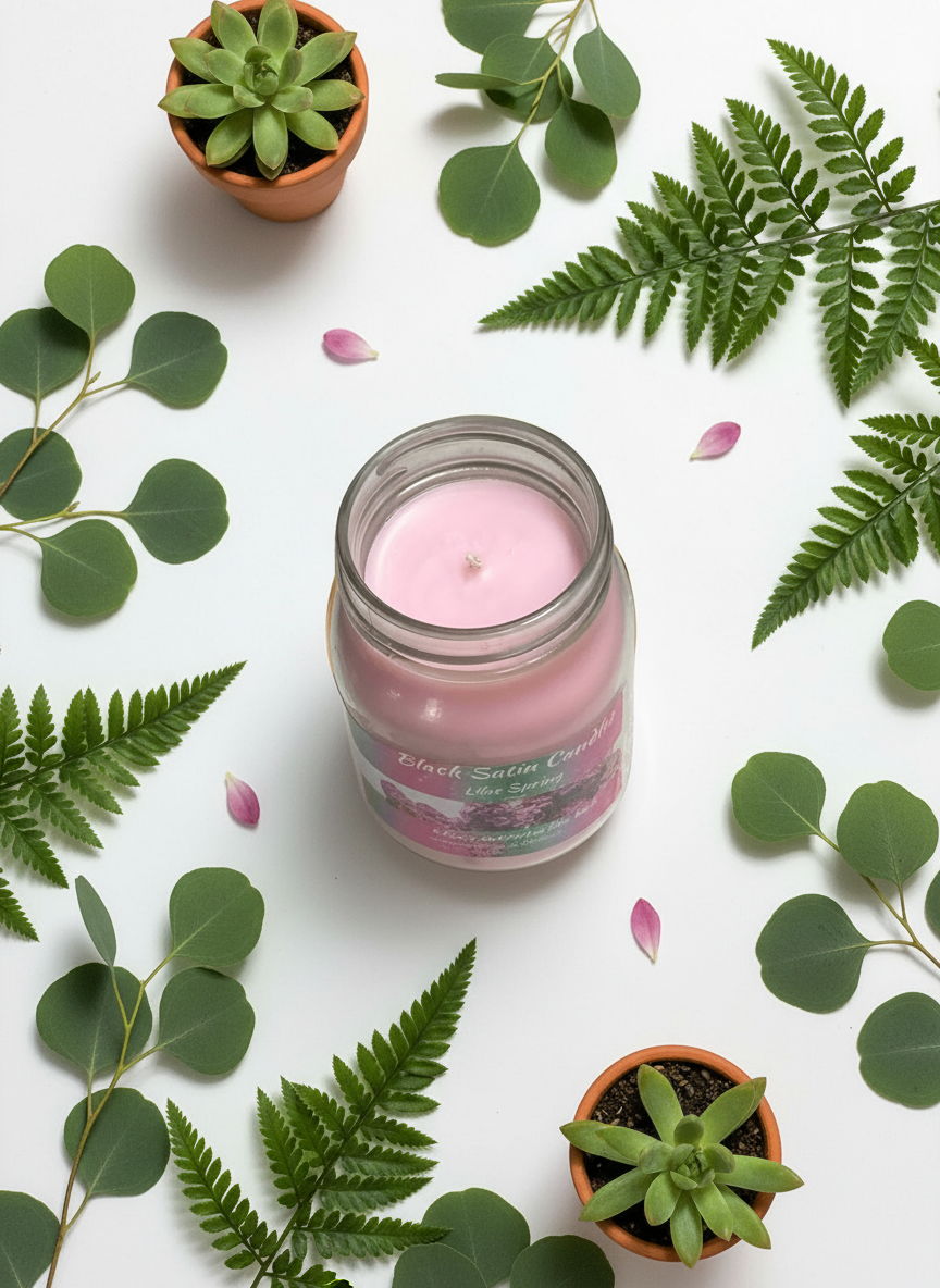 Lilac Spring Fragrance Scented Candle 16oz Single Cotton Wick Glass Jar