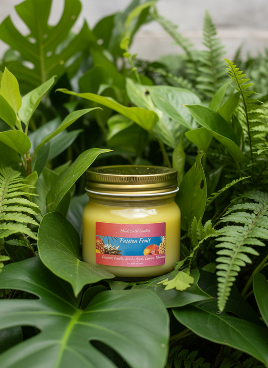 Passion Fruit Scented Candle 8oz Single Cotton Wick Glass Jar
