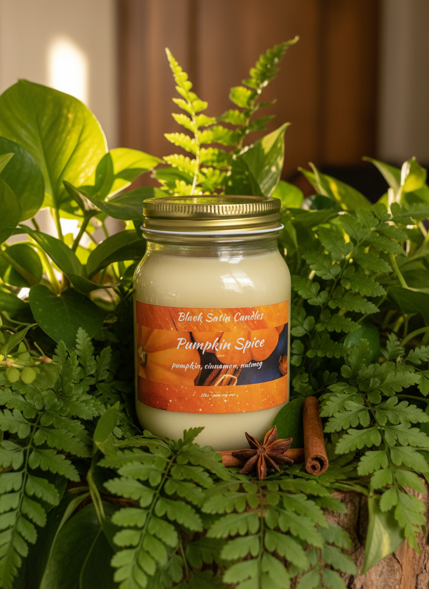 Pumpkin Spice Scented Candle 16oz Single Cotton Wick Glass Jar