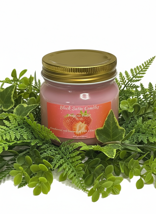 Fragaria Burst Scented Candle 8oz Wickless Glass Jar