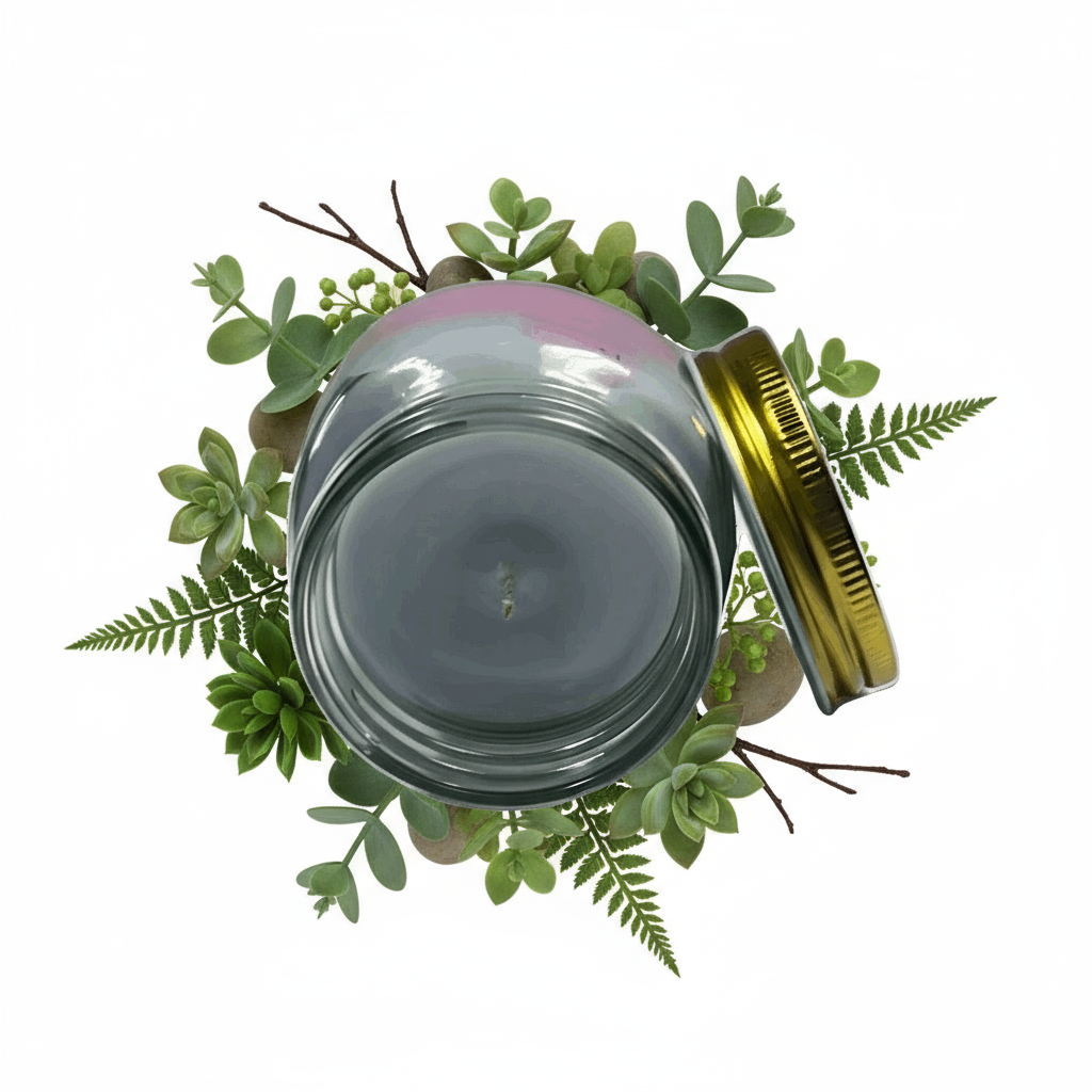 Eucalyptus & Spearmint Scented Candle 8oz Single Cotton Wick Glass Jar