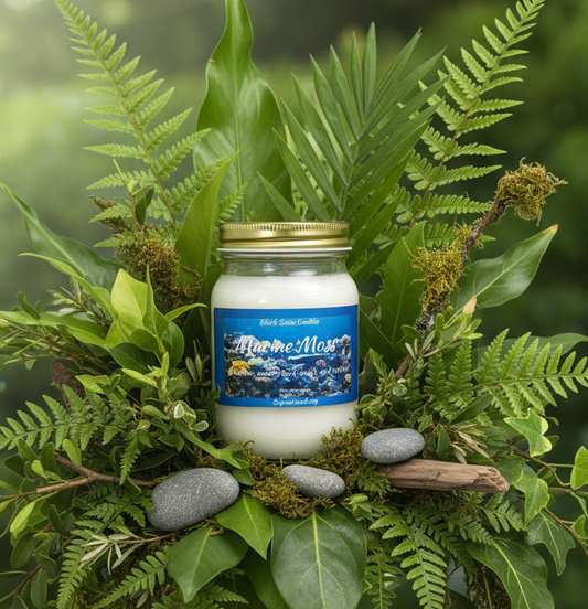 Marine Moss Scented Candle 16oz Single Cotton Wick Glass Jar