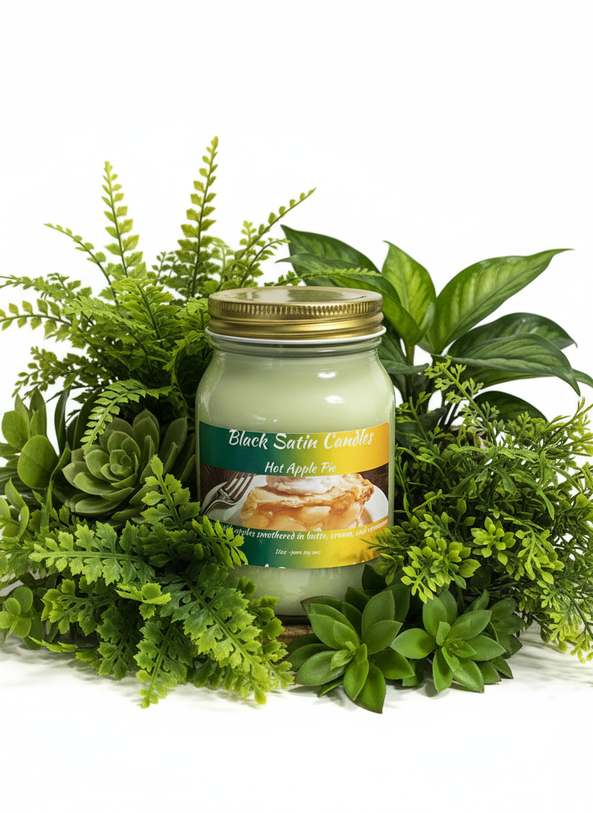Hot Baked Apple Pie Scented Candle 16oz Single Cotton Wick Glass Jar