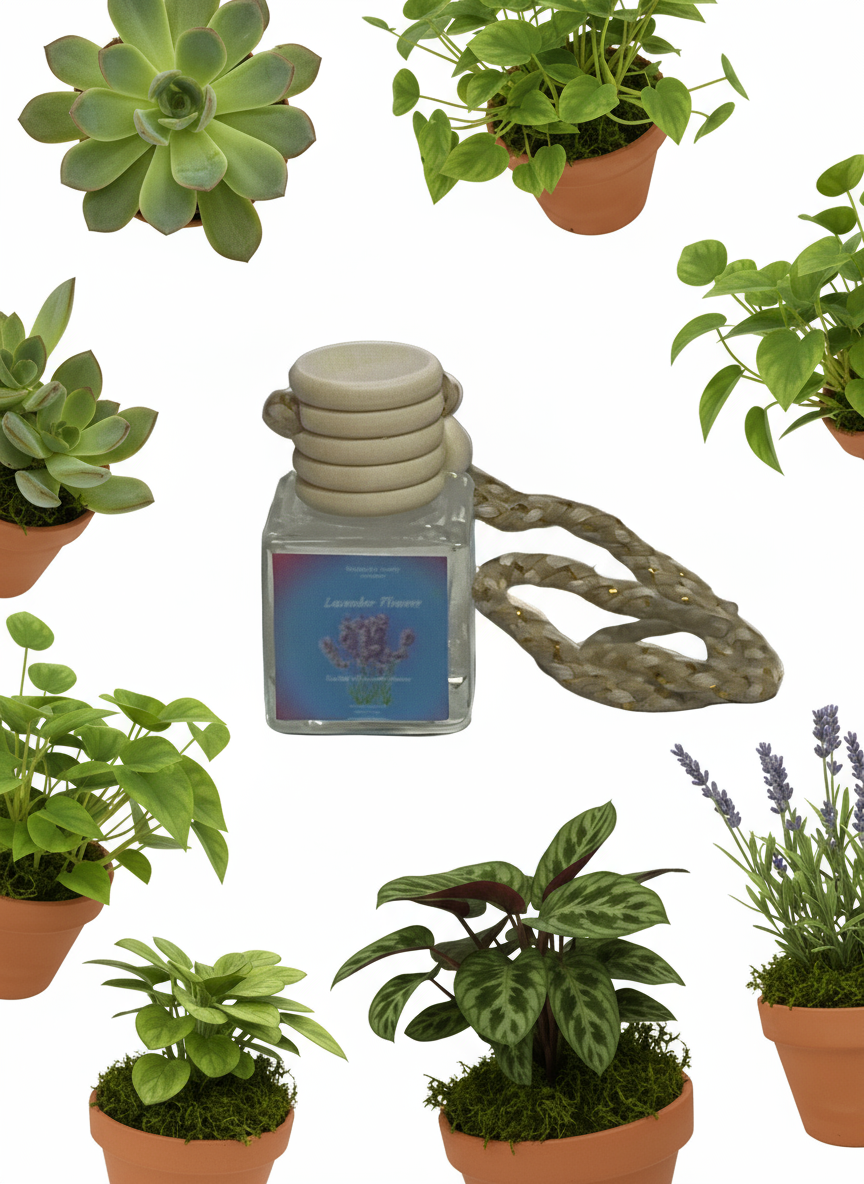 Lavender Flowers Scented Car Diffuser 8ml Clear Air Refresher Fragrance Oil