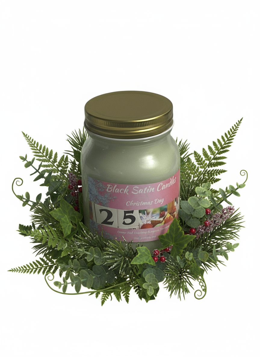 Christmas Day Scented Candle 16oz Single Cotton Wick Glass Jar