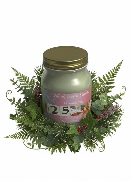 Christmas Day Scented Candle 16oz Single Cotton Wick Glass Jar