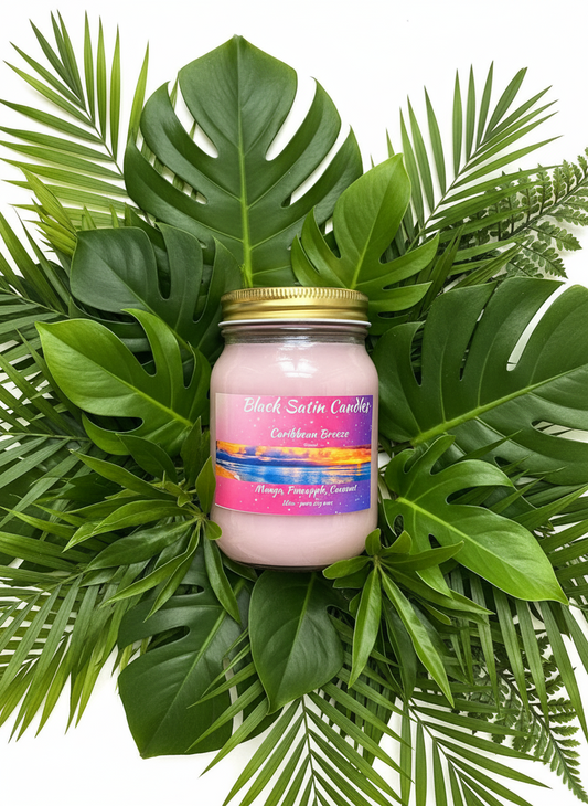 Caribbean Breeze Scented Candle 16oz Single Cotton Wick Glass Jar