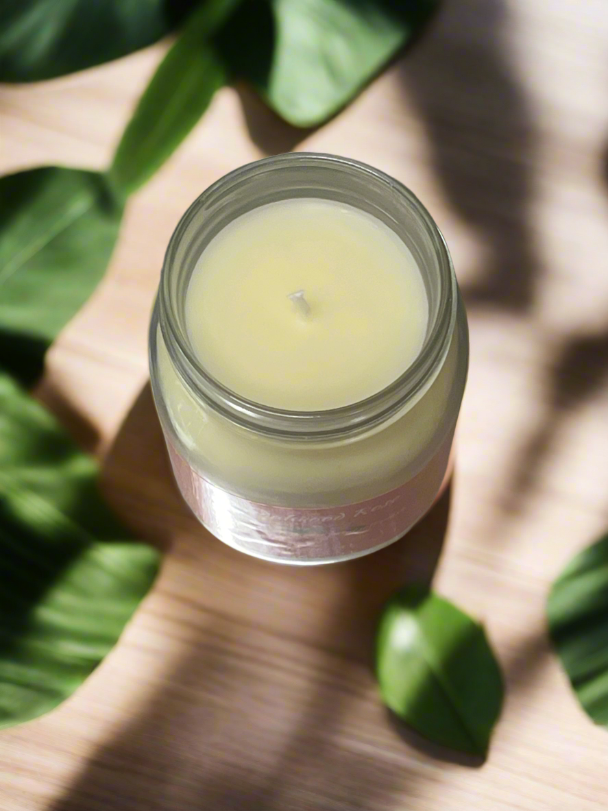 Sandalwood Rose Scented Candle 16oz Single Cotton Wick Glass Jar