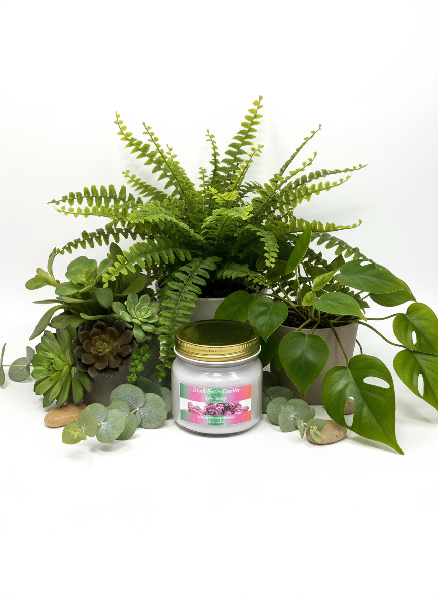 Lilac Spring Scented Candle 8oz Single Cotton Wick Glass Jar