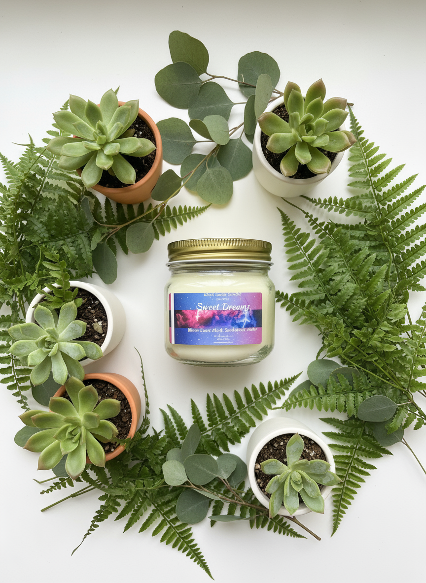 Sweet Dreams Scented Candle 8oz Single Cotton Wick Glass Jar