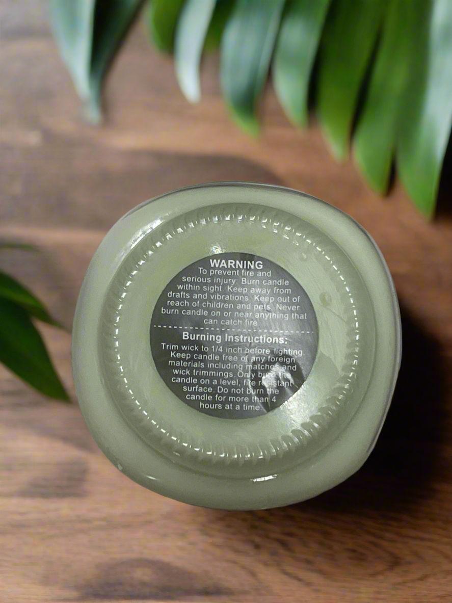 Jasmine Lily Scented Candle 8oz Single Cotton Wick Glass Jar
