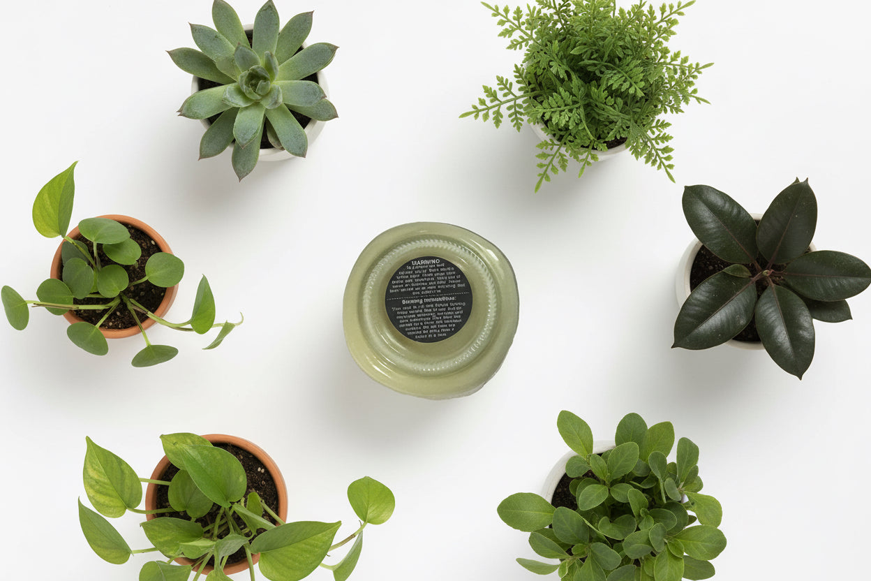 Fresh Basil Scented Candle 8oz Single Cotton Wick Glass Jar
