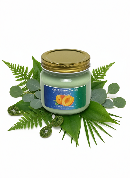 Georgia Peach Scented Candle 8oz Single Cotton Wick Glass Jar