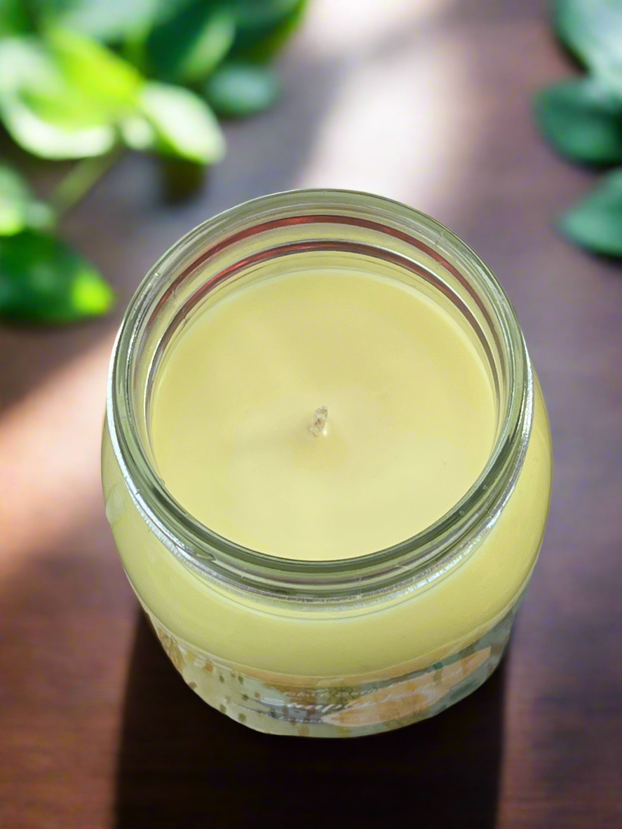 Simply Lemon 16oz Candle Cotton Wick Glass Jar